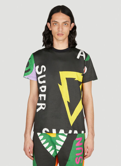 Walter Van Beirendonck 배너 크루넥 티셔츠 실버 wlt0152036