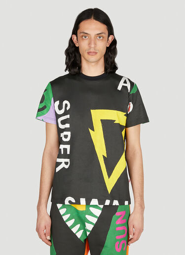 Walter Van Beirendonck バナー クルーネックTシャツ ブラック wlt0152016