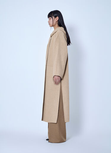 LN-CC® - Max Mara: Hooded Camel and Mohair Coat - Beige Max Mara Hooded Camel and Mohair Coat Beige max0266214