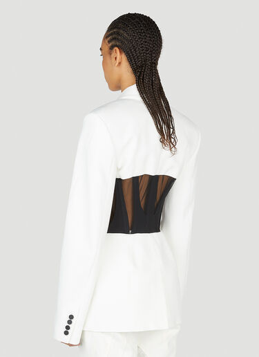 Mugler Corset Panel Blazer White mug0252008