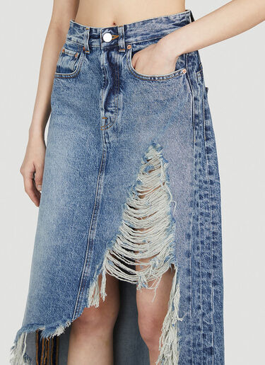 VETEMENTS Destroyed Denim Skirt Light Blue vet0251009