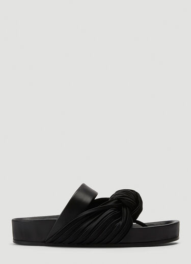 Jil Sander Pleated Sandals Black jil0244015