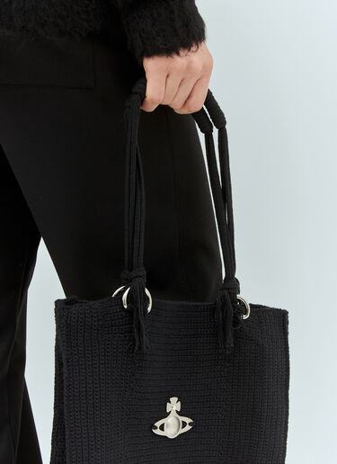 Vivienne Westwood Mabel Large Crochet Tote Bag Black vvw0158009