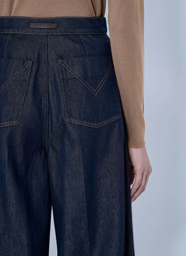Max Mara Wide-Leg Denim Trousers Navy max0266013