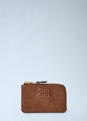 Miu Miu Oak Nappa Leather Envelope Card Holder Brown miu0266039