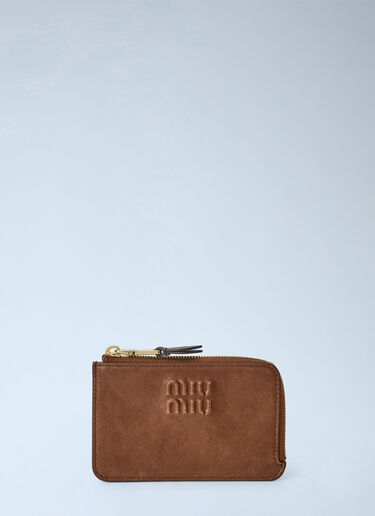LN-CC® - Miu Miu: Oak Nappa Leather Envelope Card Holder - Brown Miu Miu Oak Nappa Leather Envelope Card Holder Brown miu0266039