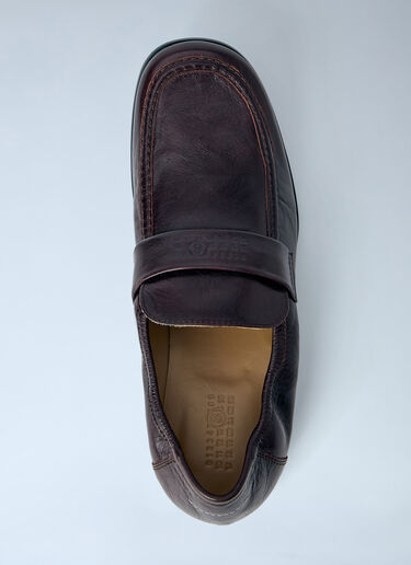 MM6 Maison Margiela Brushed Leather Loafers Brown mmm0164007