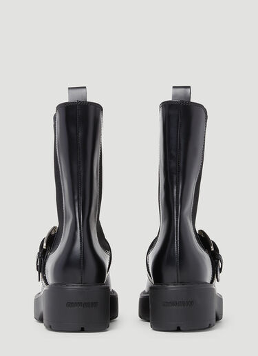 Logo Buckle Boots Miu Miu Logo Buckle Boots Black miu0252065