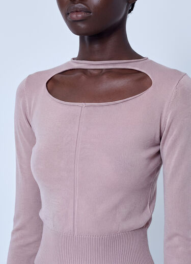 LN-CC® - Rick Owens: Slashed Cropped Pull Top - Pink Rick Owens Slashed Cropped Pull Top Pink ric0265033
