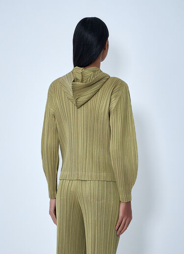 Pleats Please Issey Miyake Ribbed Knit Hooded Sweatshirt Yellow plp0263010