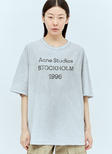 Acne Studios Logo Print T-Shirt Grey acn0355011
