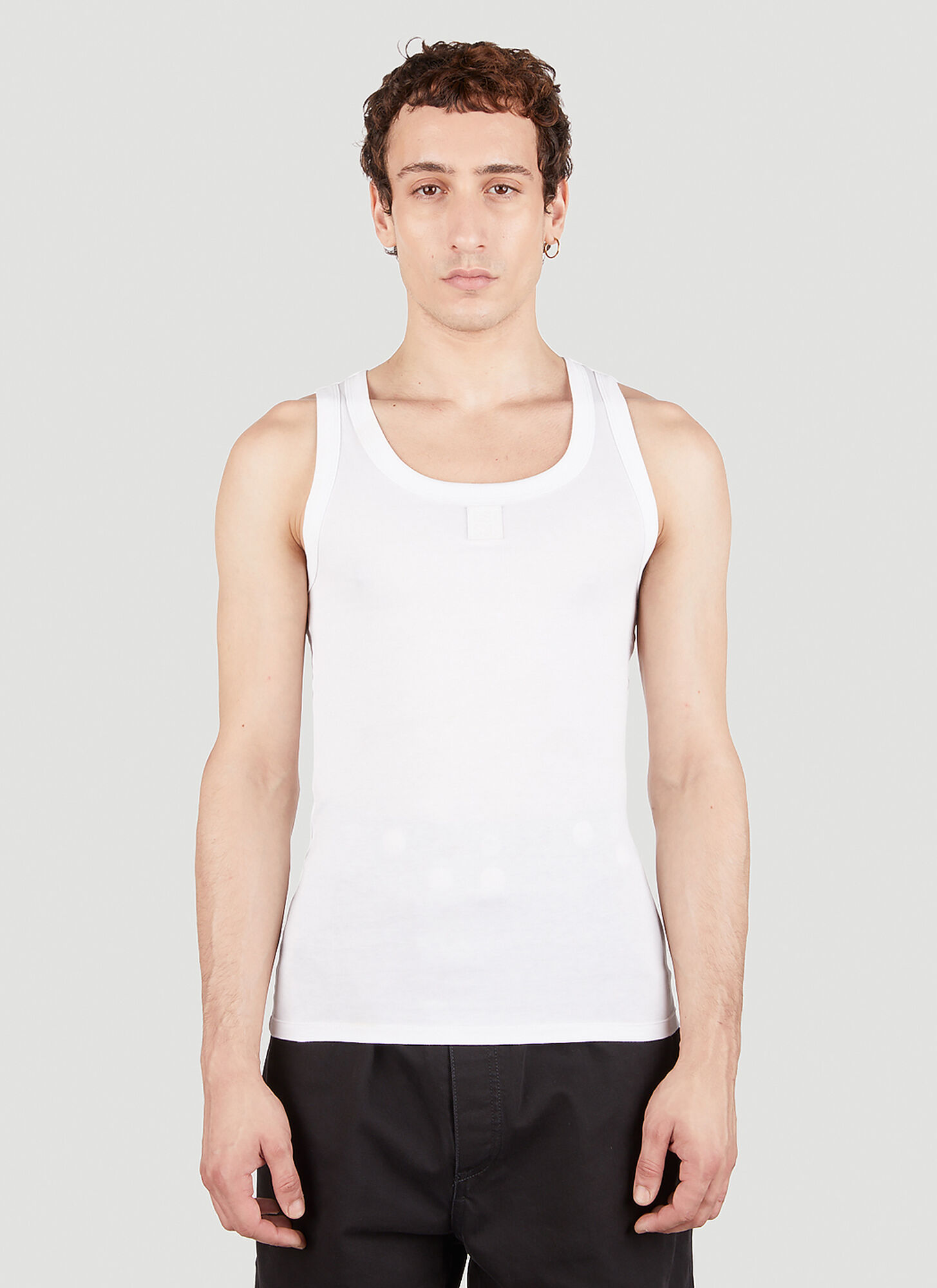 Shop Raf Simons Logo Patch Tank Top In White