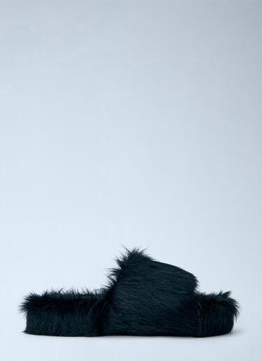 LN-CC® - Rick Owens: Chancla Slides - Black Rick Owens Chancla Slides Black ric0165017