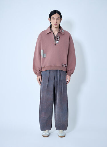 Story mfg. Geo Patchwork Sweatshirt Purple mfg0163001