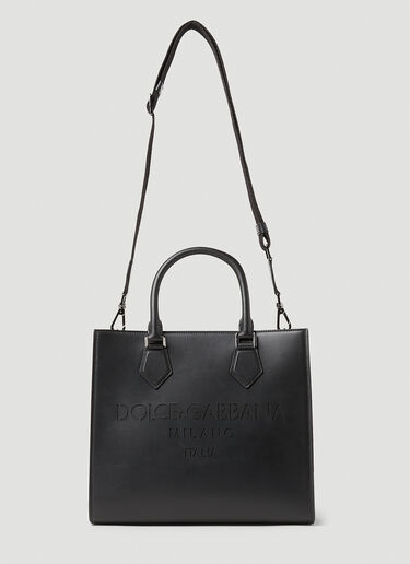 Dolce & Gabbana Debossed Logo Tote Bag Black dol0153014