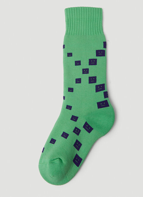 Thom Browne Face Jacquard Socks White thb0251002