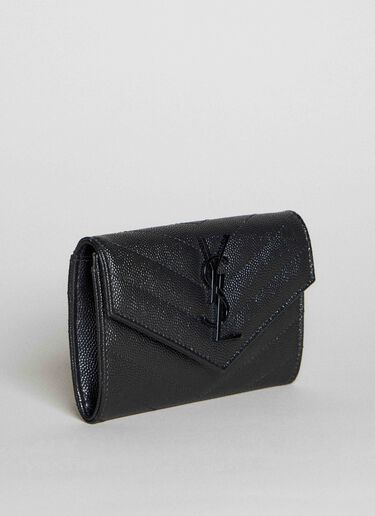 Saint Laurent Cassandre Matelassé Small Envelope Wallet Black sla0255121