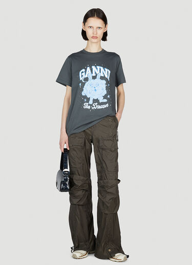 GANNI Dream Bunny Short Sleeve T-Shirt Grey gan0253099