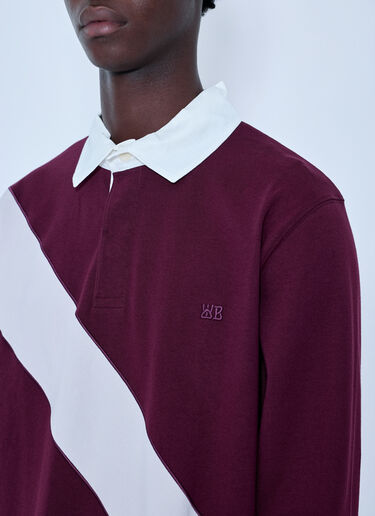 LN-CC® - Wales Bonner: Prism Rugby Polo Shirt - Bordeaux Wales Bonner Prism Rugby Polo Shirt Bordeaux wbn0166003