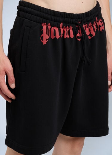 Palm Angels Waist Logo Sweatshorts Black pma0164106