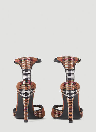 Burberry Wendy Check High Heel Sandals Brown bur0252024