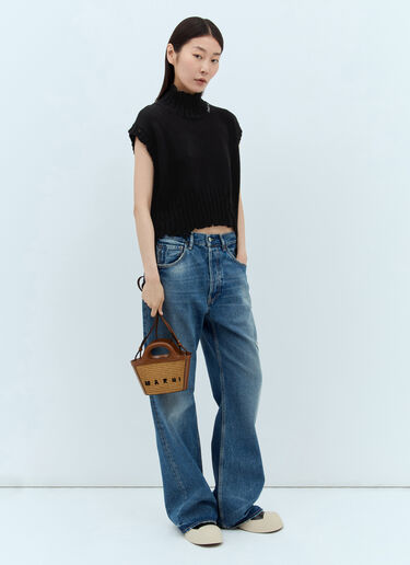 Marni 하이넥 크롭 스웨터 블랙 mni0253025