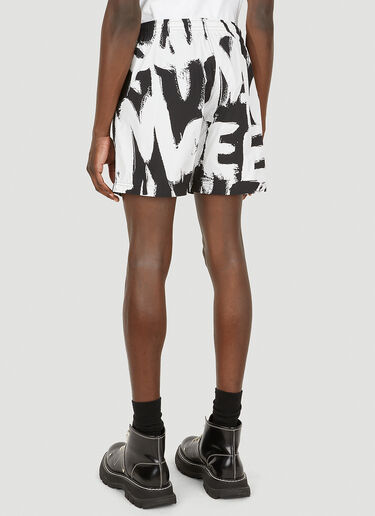 Alexander McQueen All Over Graffiti Print Shorts Black amq0149045