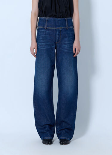 LN-CC® - Sportmax: Wide-Leg Denim Jeans - Navy Sportmax Wide-Leg Denim Jeans Navy spx0266028