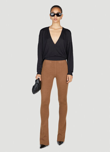 Saint Laurent High Waist Knit Leggings Camel sla0252028