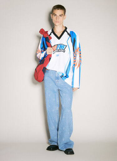 Martine Rose Extended Wide-Leg Jeans Blue mtr0358004