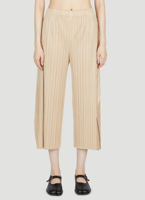 Pleats Please Issey Miyake Cropped Flared Plissé Pants Black plp0254005