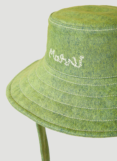 Marni 徽标刺绣渔夫帽 绿 mni0255038