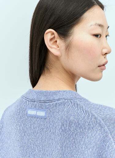 Miu Miu Cashmere And Wool Cardigan Blue miu0255031