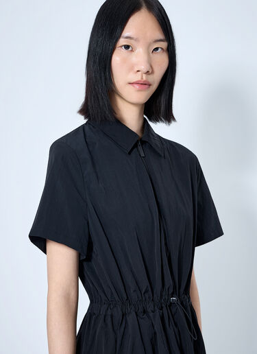 LN-CC® - Moncler: Short Sleeve Midi Dress - Black Moncler Short Sleeve Midi Dress Black mon0265090