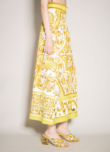 Dolce & Gabbana Brocade 锡釉陶印花半身裙 黄色 dol0257006
