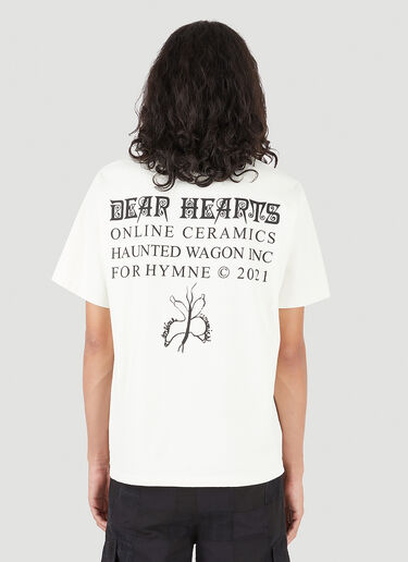 HYMNE x LN-CC x Online Ceramics Dear Hearts T-Shirt White hym0146001