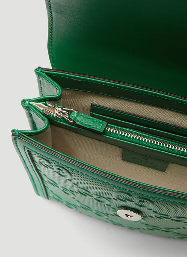 Gucci Perforated-Leather Crossbody Bag Green guc0141028