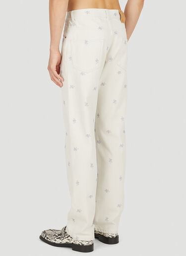Martine Rose Relaxed Floral Print Jeans White mtr0150006
