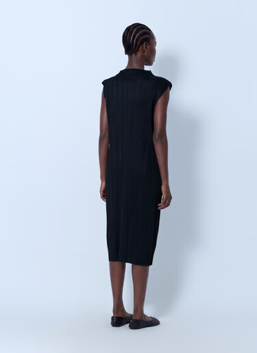 LN-CC® - Pleats Please Issey Miyake: July Pleated Midi Dress - Black Pleats Please Issey Miyake July Pleated Midi Dress Black plp0266060