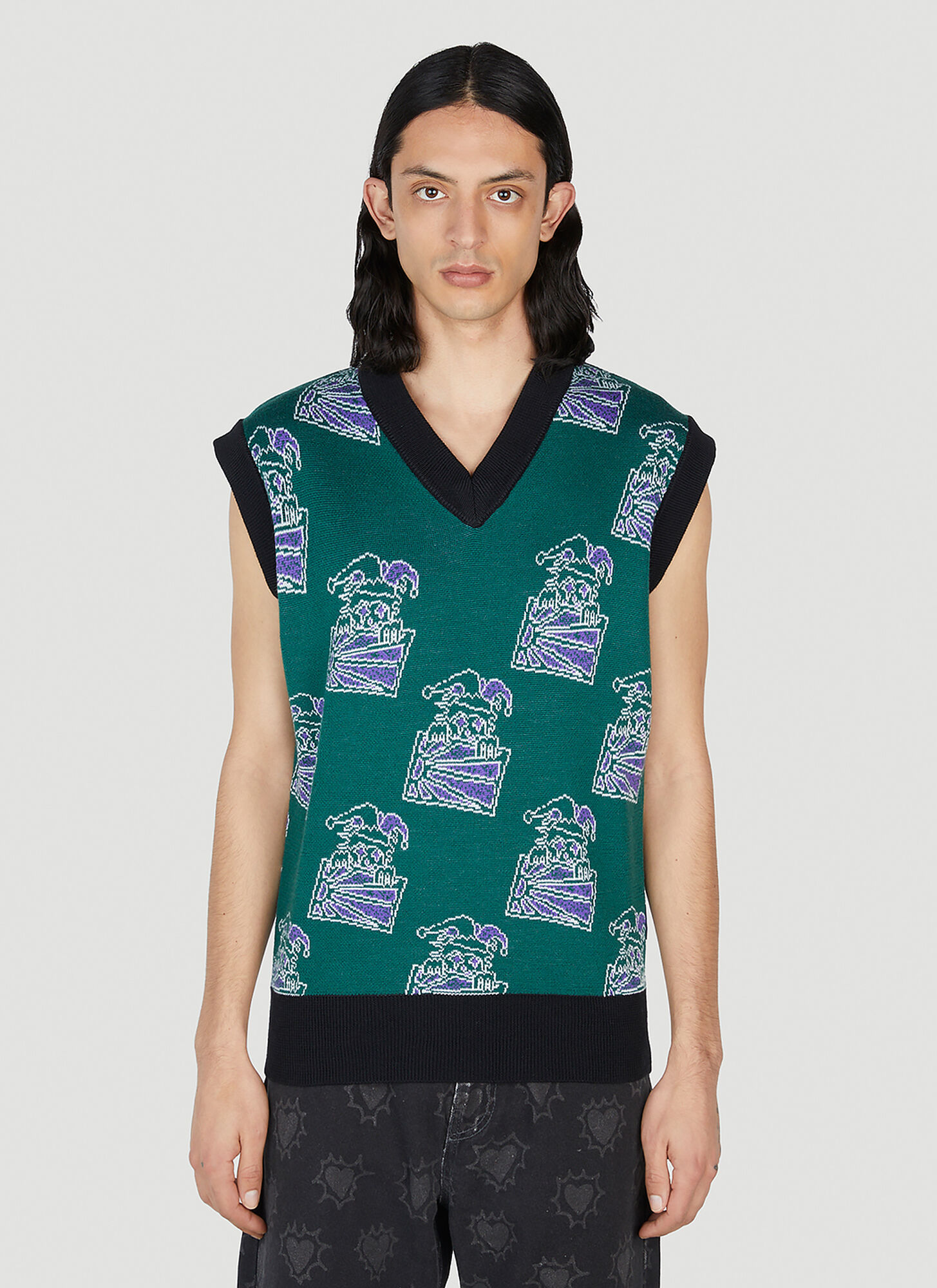 Shop Rassvet Clown Sleeveless Sweater In Green