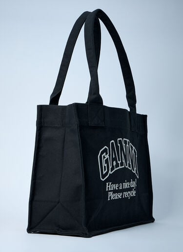 GANNI Large Easy Shopping Tote Bag Black gan0261034