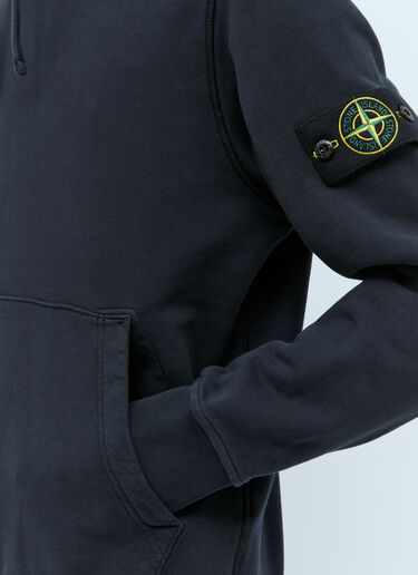 Stone Island Logo Patch Hooded Sweatshirt Navy sto0156062