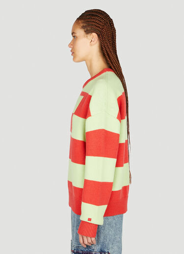 Acne Studios 方脸徽标条纹毛衣 红色 acn0351007