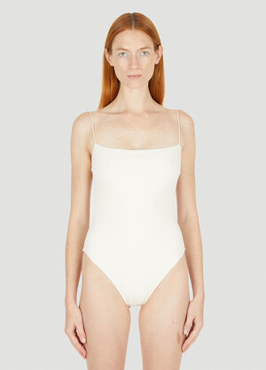 Ziah Bandeau Fine Strap Swimsuit White zia0250009