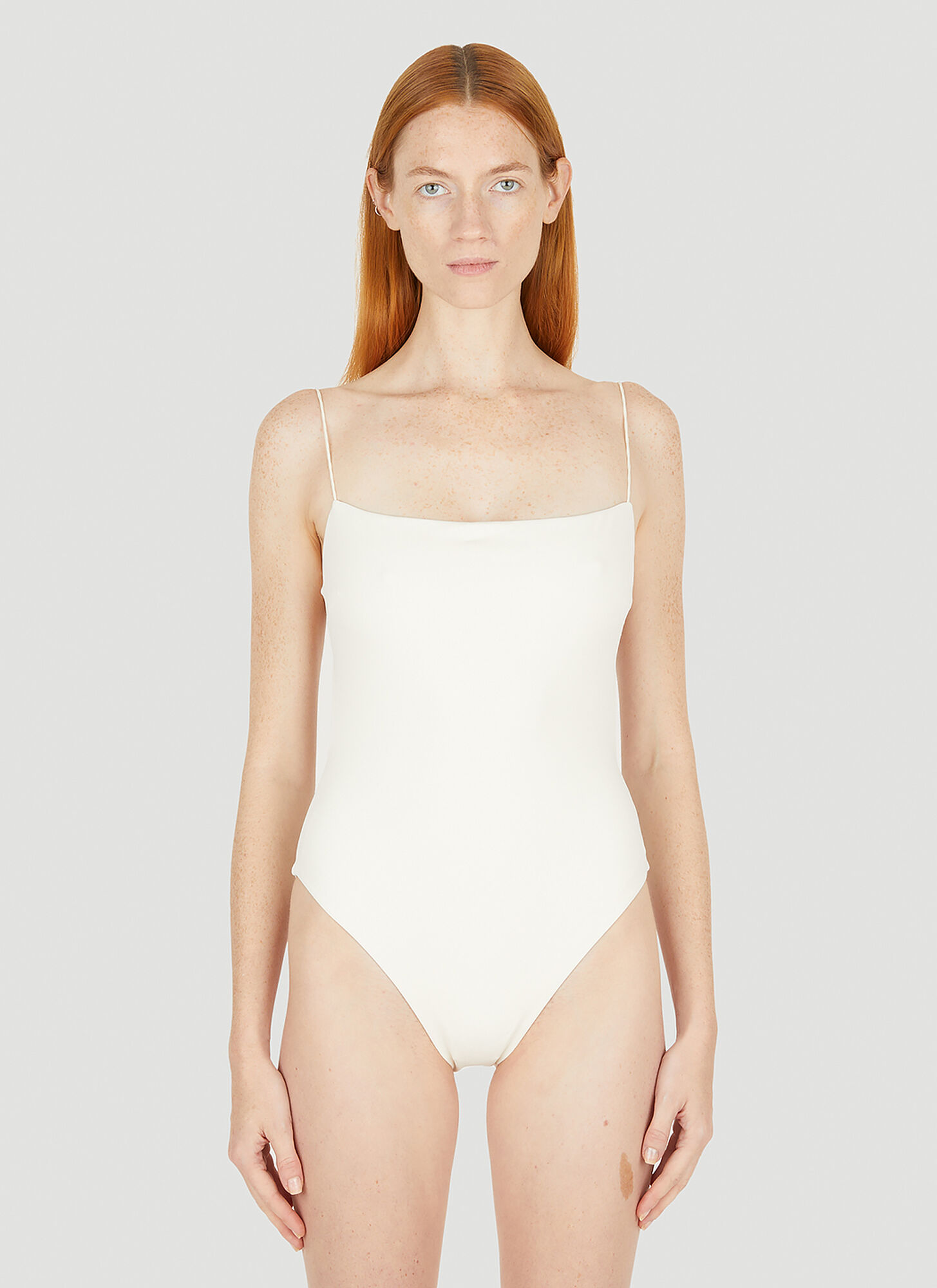 Ziah Bandeau Fine Strap Swimsuit Female White In Ivory