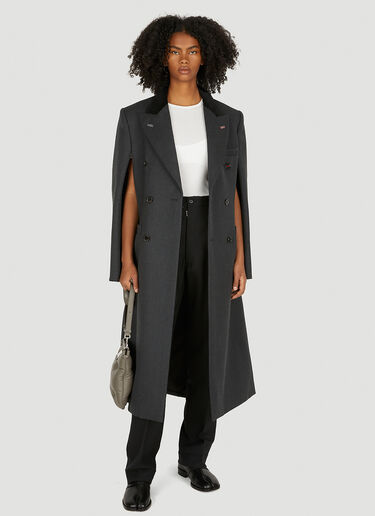 Maison Margiela Cape Double Breasted Coat Grey mla0249021