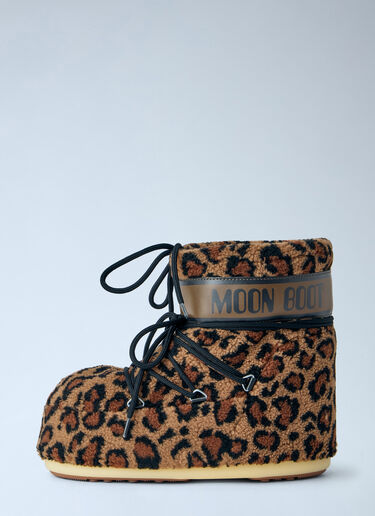 LN-CC® - Moon Boot: Icon Low Fleece Leopard Boots - Brown Moon Boot Icon Low Fleece Leopard Boots Brown mnb0366020