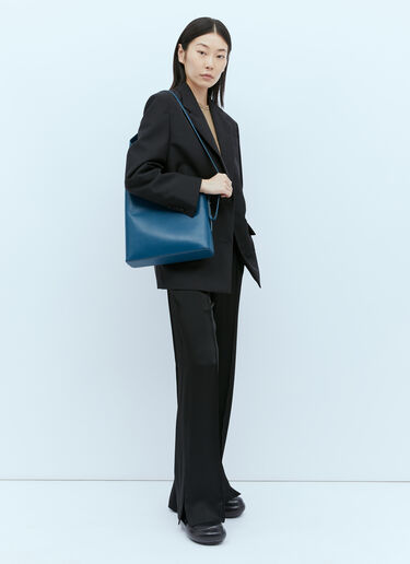Aesther Ekme Demi Lune Leather Shoulder Bag Blue aes0254004