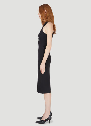 Marine Serre Card Print Racerback Dress Black mrs0248008
