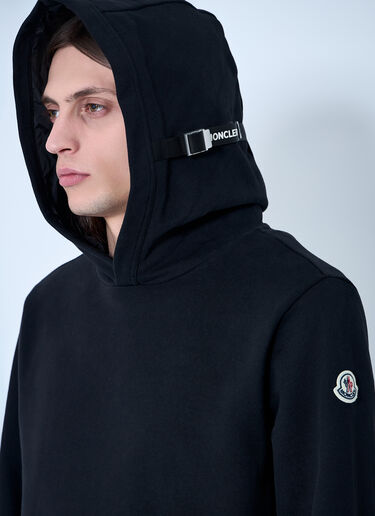 Moncler 徽标贴饰连帽运动衫  黑色 mon0160026